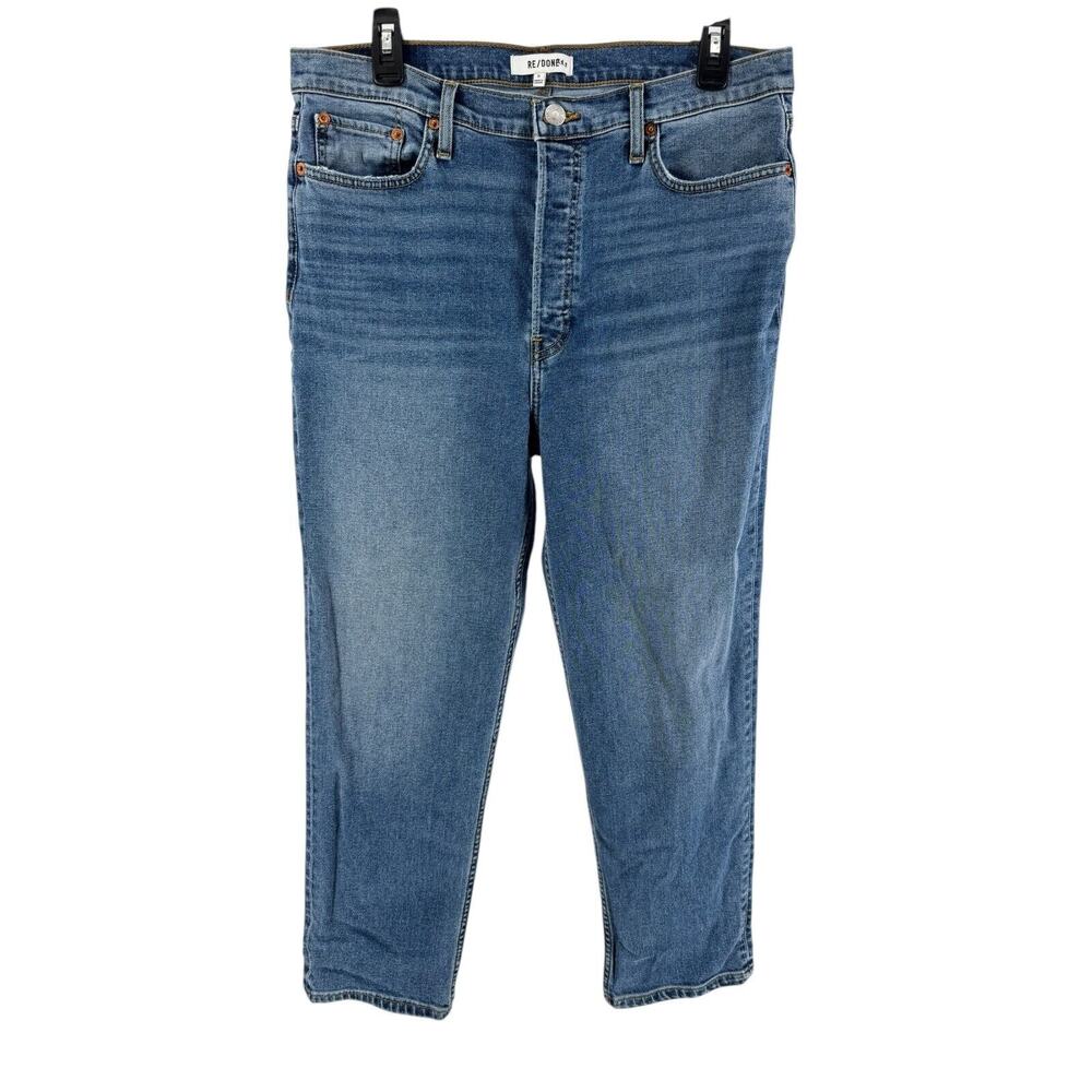 Re/Done Women's Western Blue Button Fly 70's Stove Pipe Jeans Size 31
